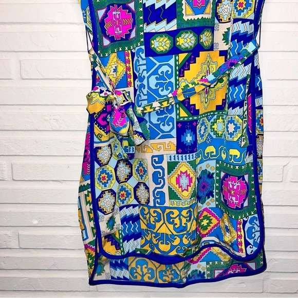 Trina Turk Colorful Patterned Silk Shift Dress, Women’s Size 0 - Picture 3 of 9